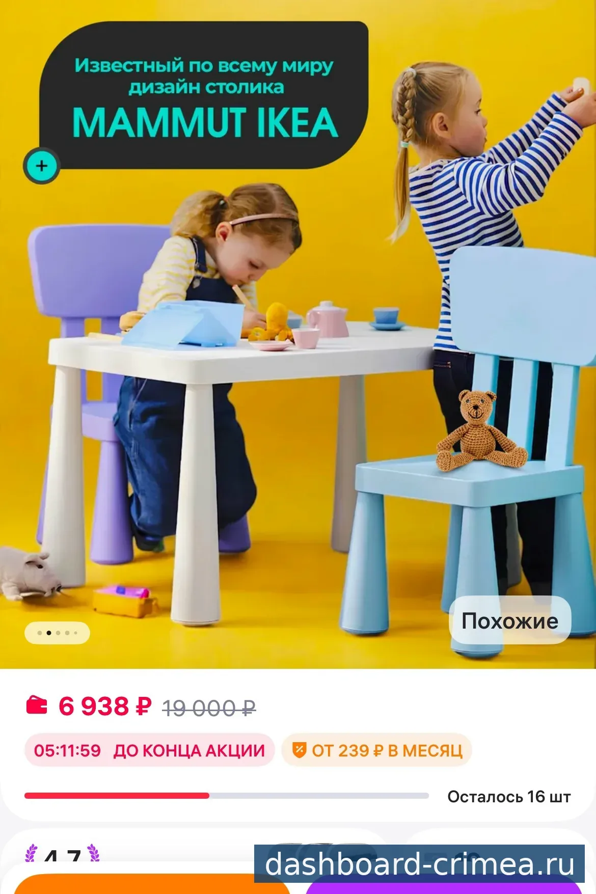 Стол с двумя стульями IKEA — Товары для детей — Красногвардейское
