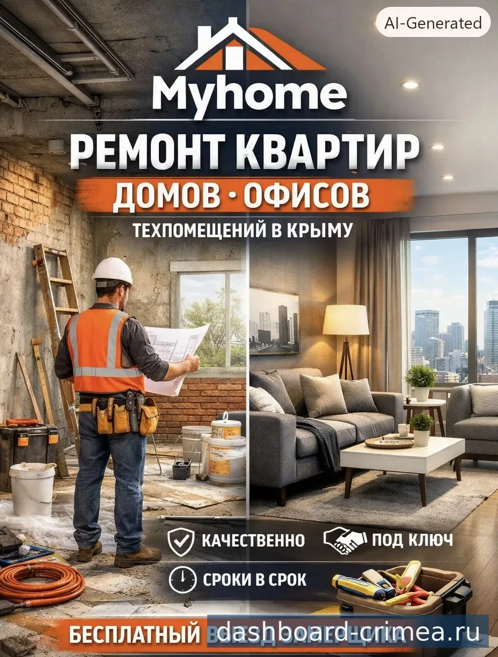 Ремонт квартир, домов, офисов и тех помещений. — Ремонт и строительство — Симферополь
